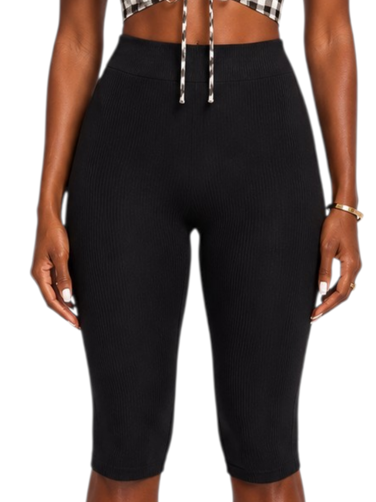 Ribbed Capri pant Black