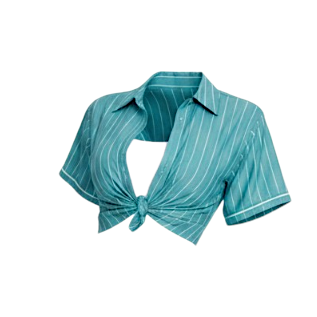 Pinestripe Short Sleeve Shirt blue