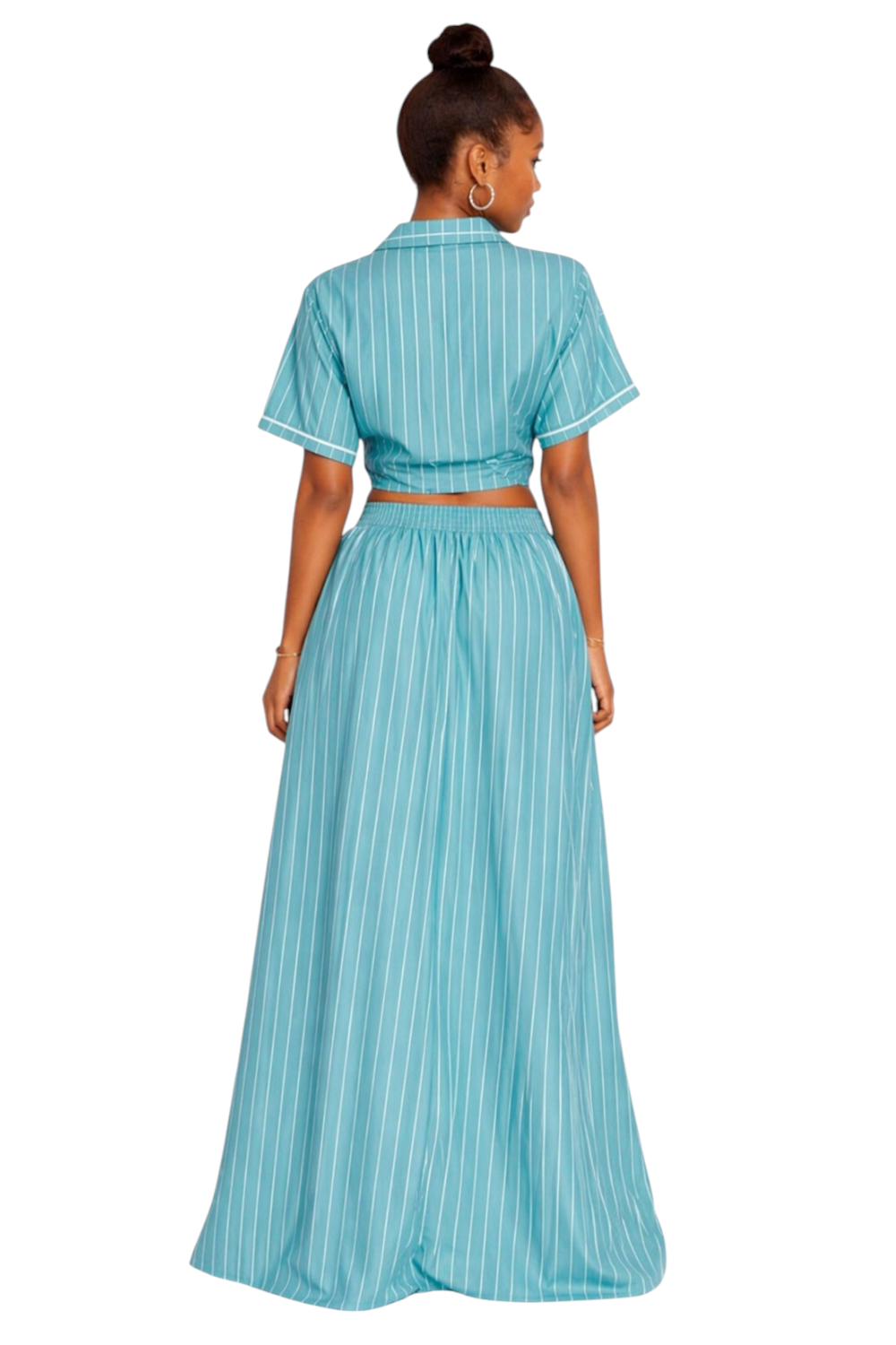 Pinestripe maxi skirt Azure