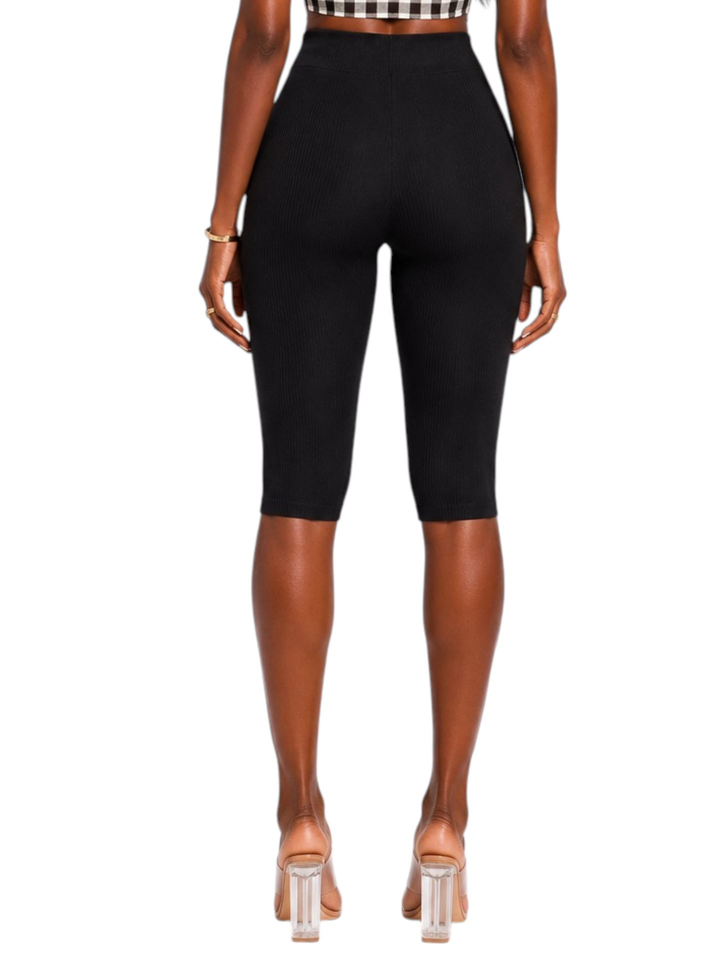Ribbed Capri pant Black