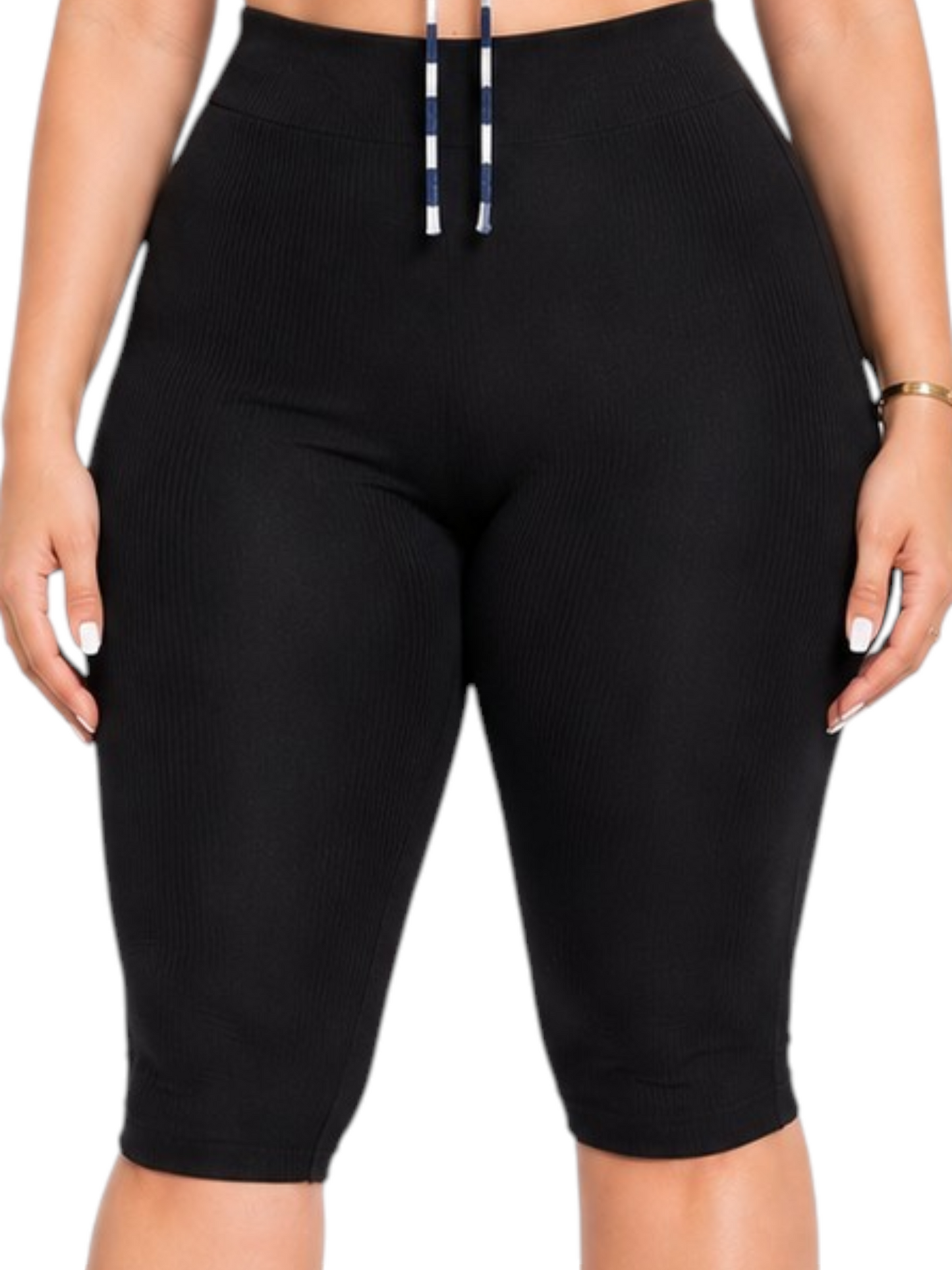 Ribbed Capri pant Black