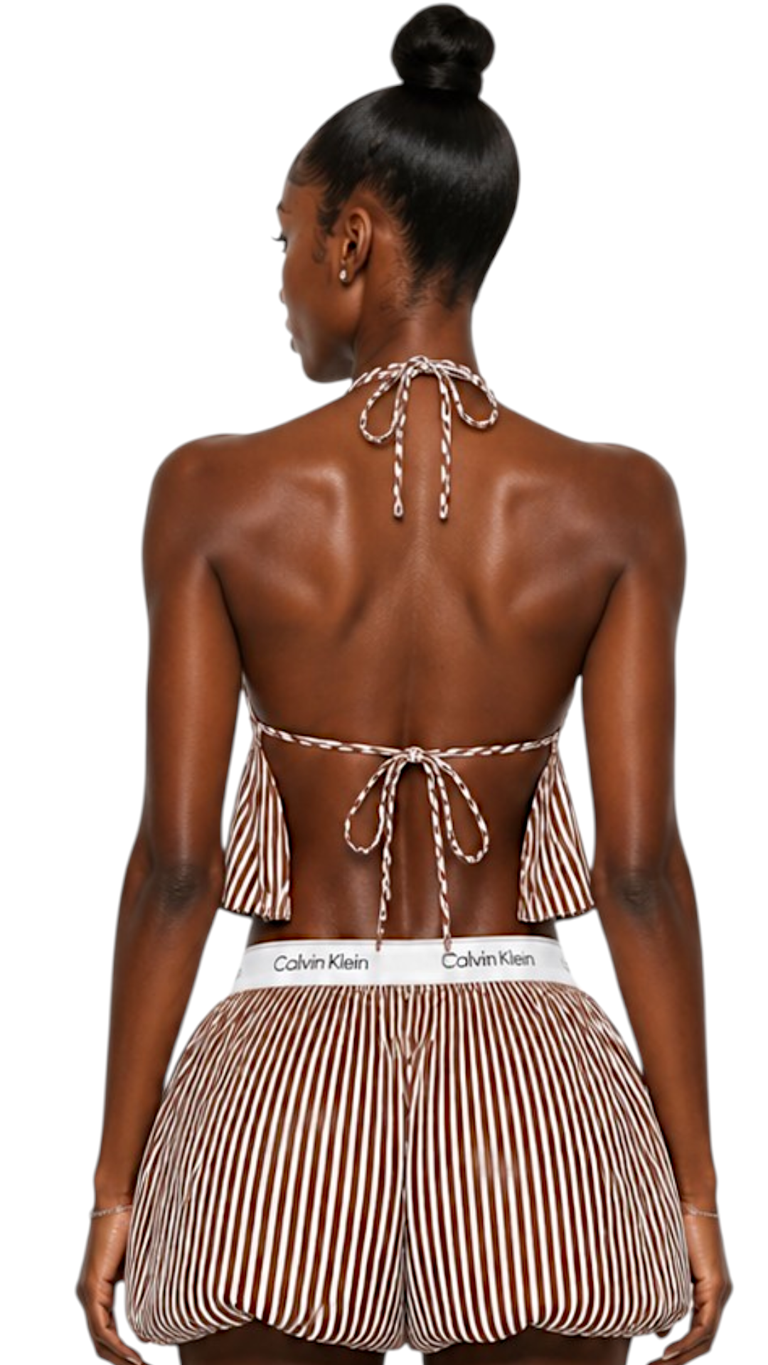 Jacquard stripes triangle Chocolate Top
