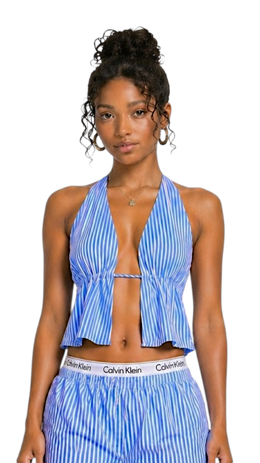 Jacquard stripes triangle top