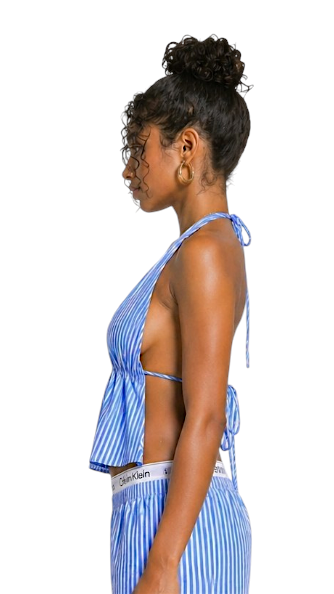 Jacquard Calvin Klein Triangle Top and Jorts/Shorts set(Upcycled)