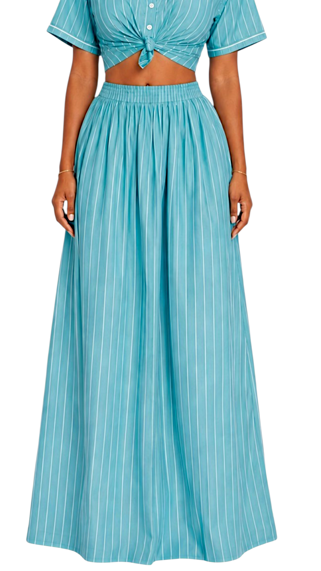 Pinestripe maxi skirt Azure