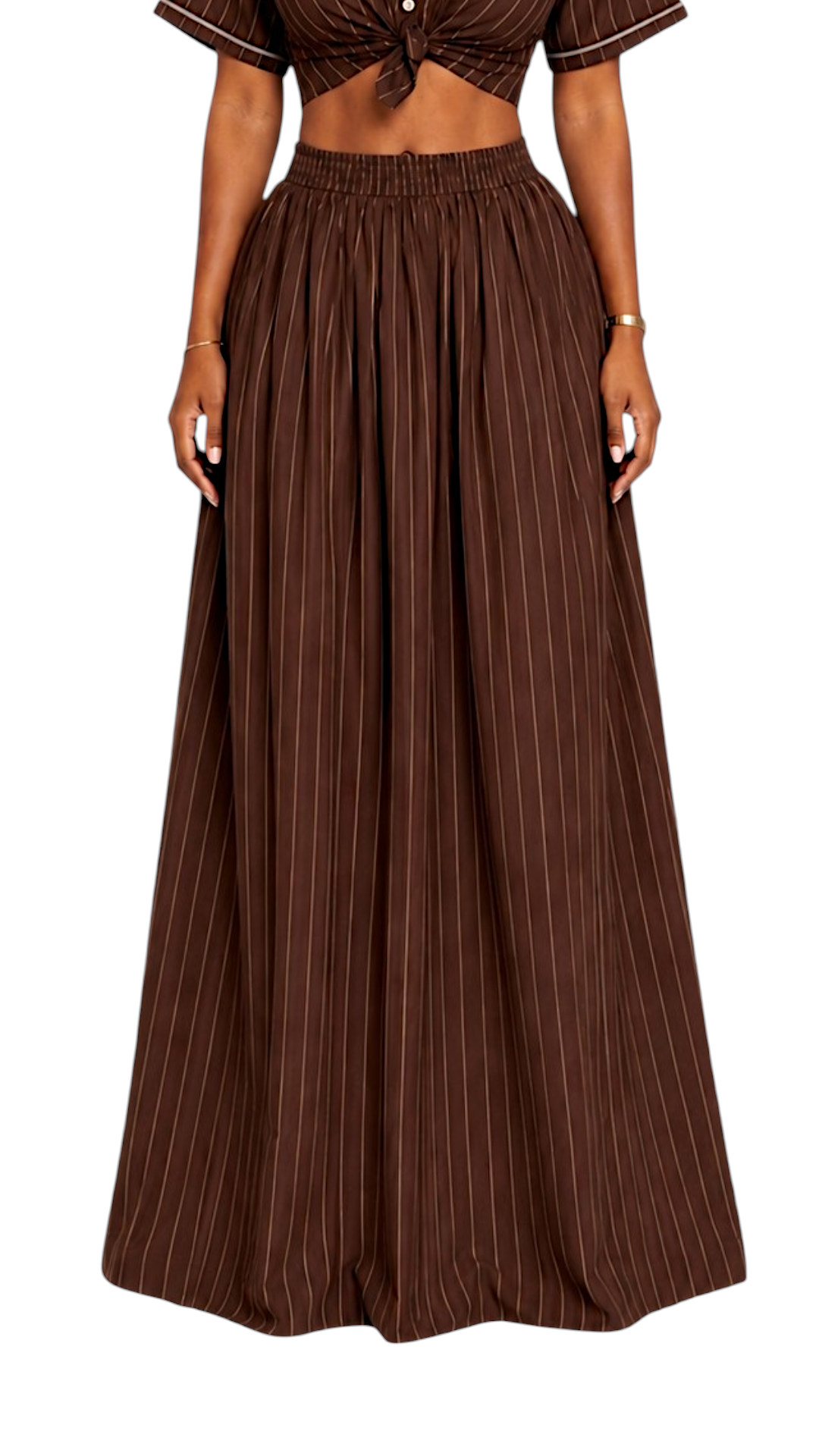 Pinestripe maxi skirt