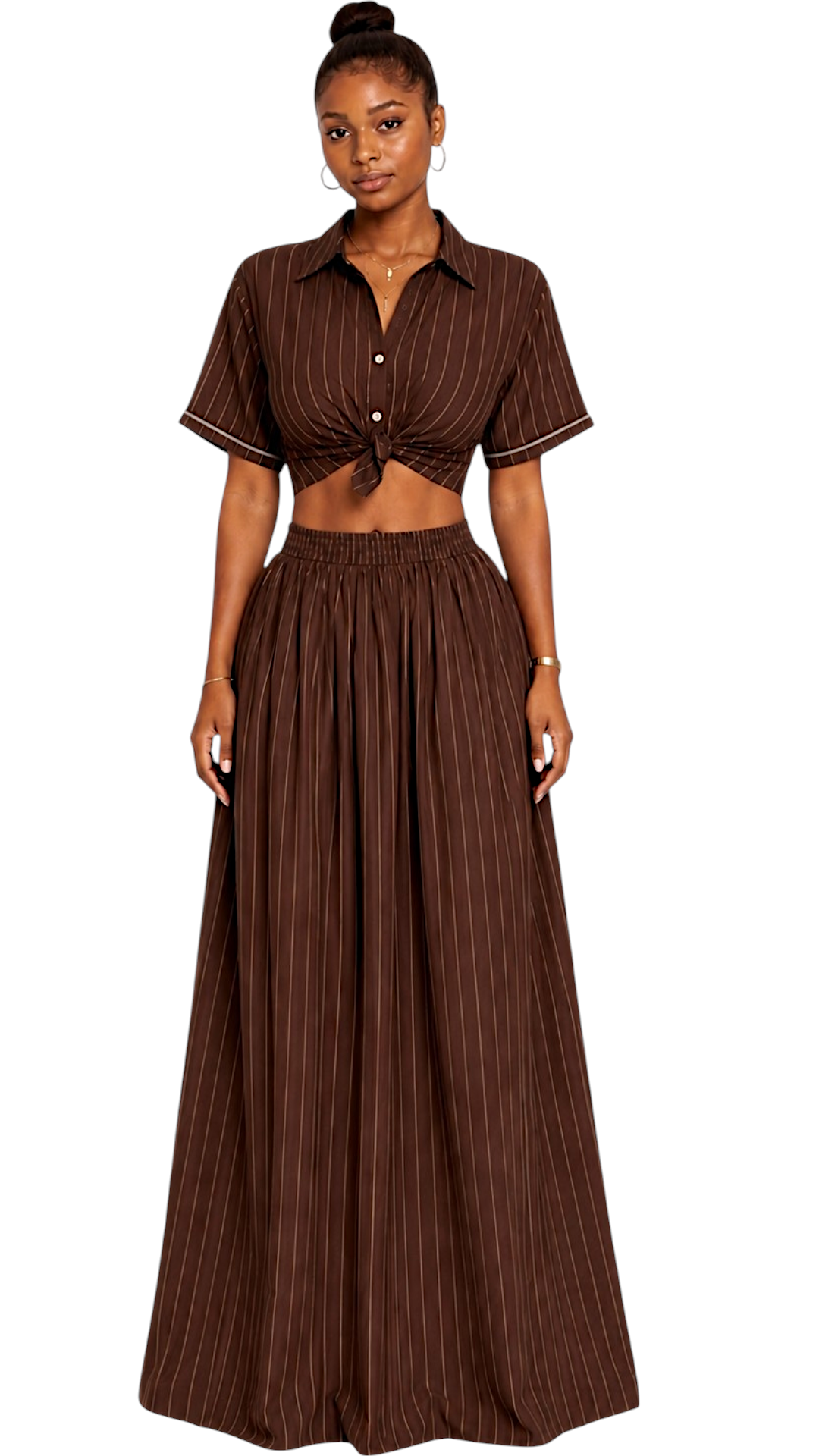 Pinestripe maxi skirt