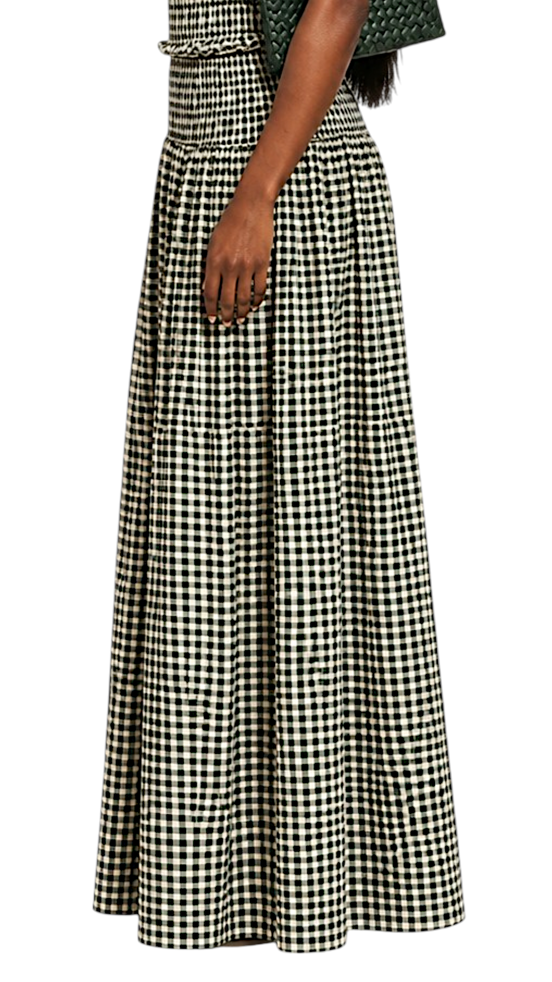 Gathered Checked Cottage Maxi Skirts.