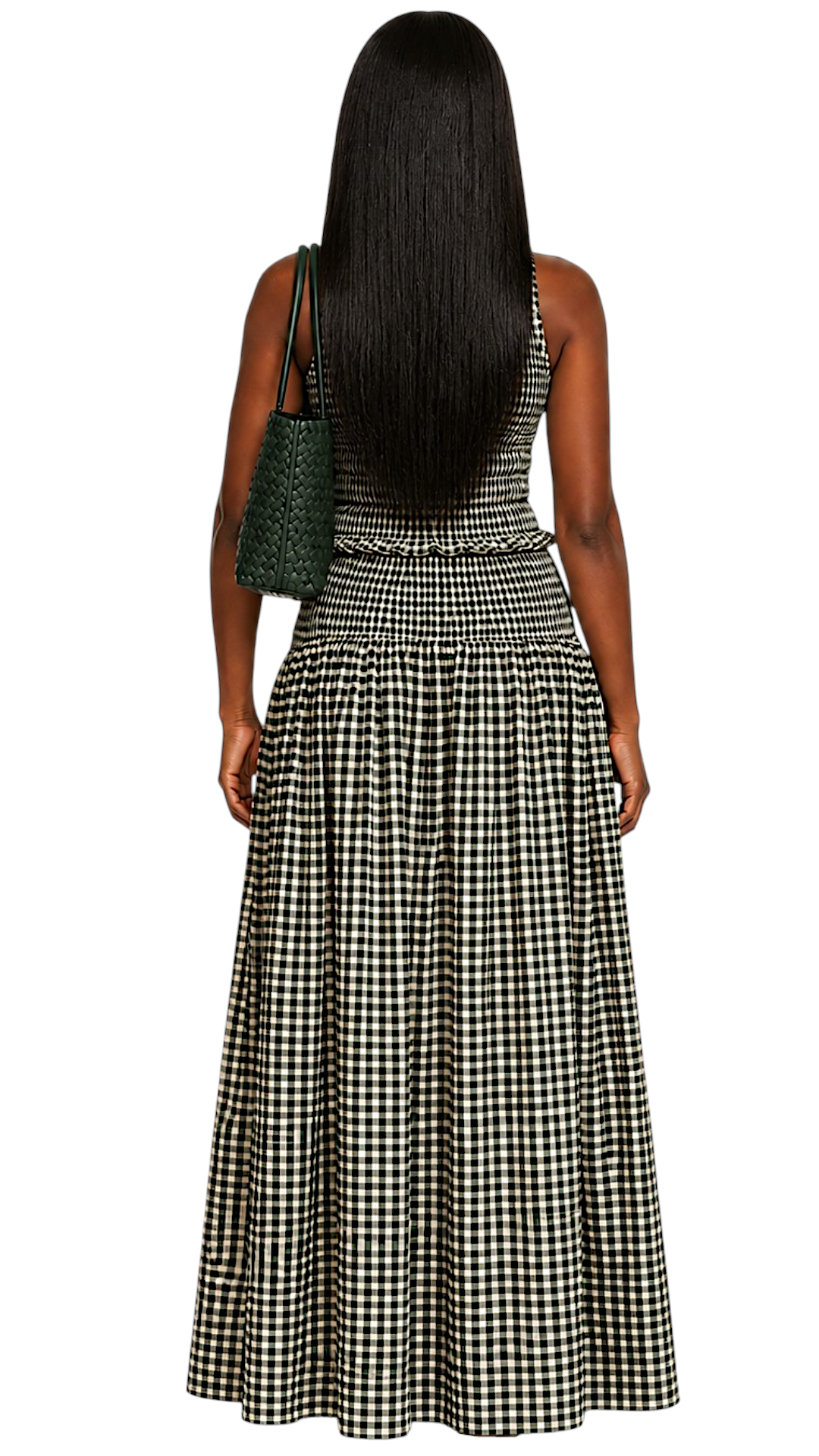 Gathered Checked Cottage Maxi Skirts.