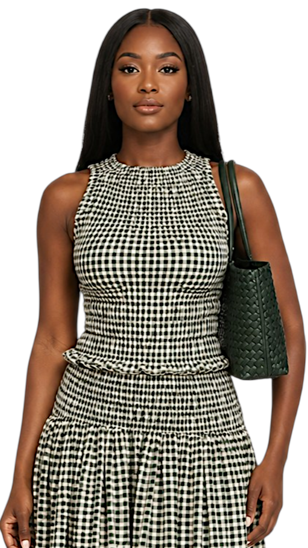 Gathered checked Top