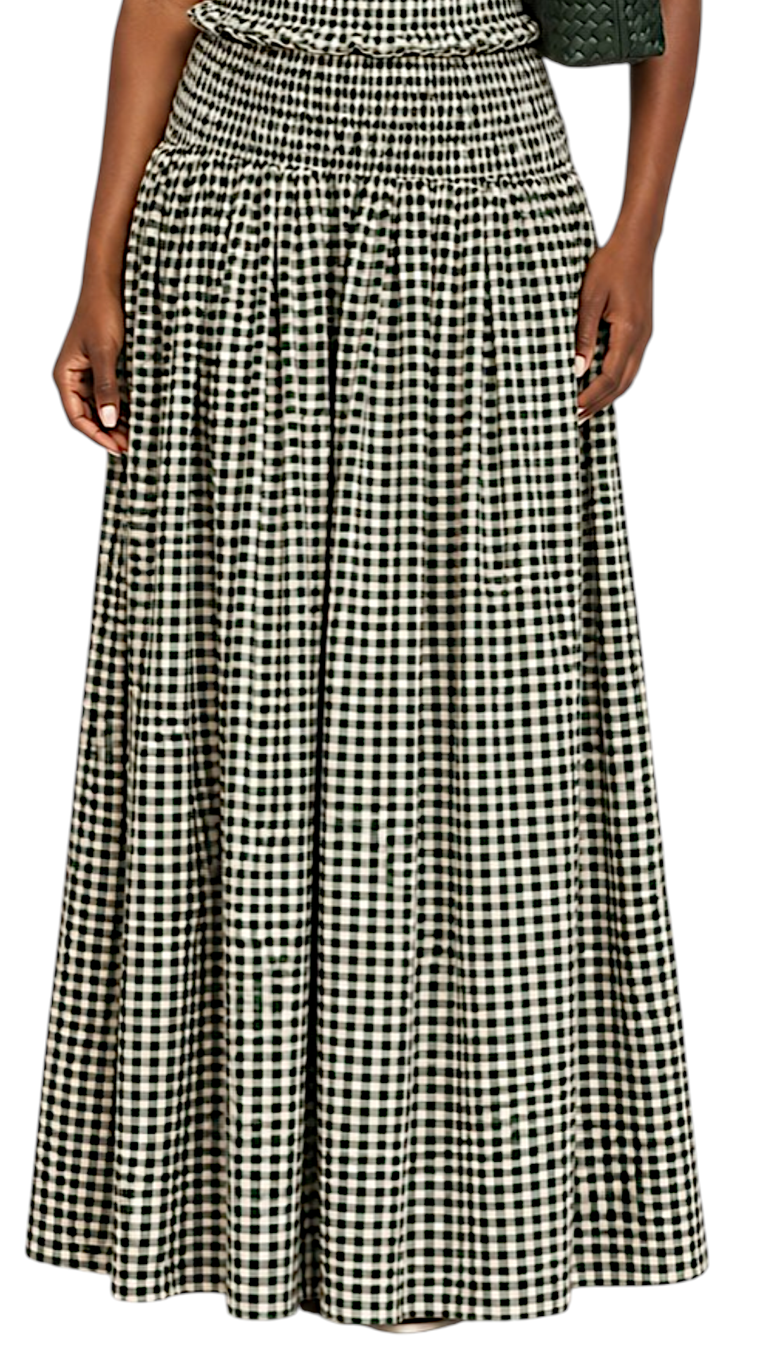 Gathered Checked Cottage Maxi Skirts.