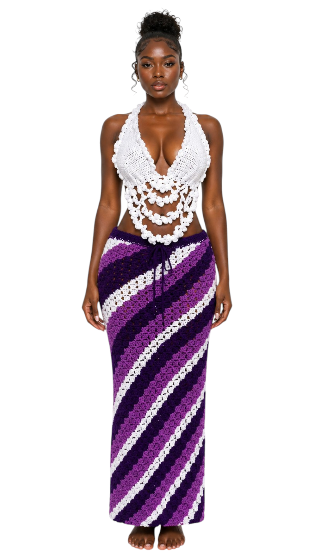 Popcorn crochet Halter Top