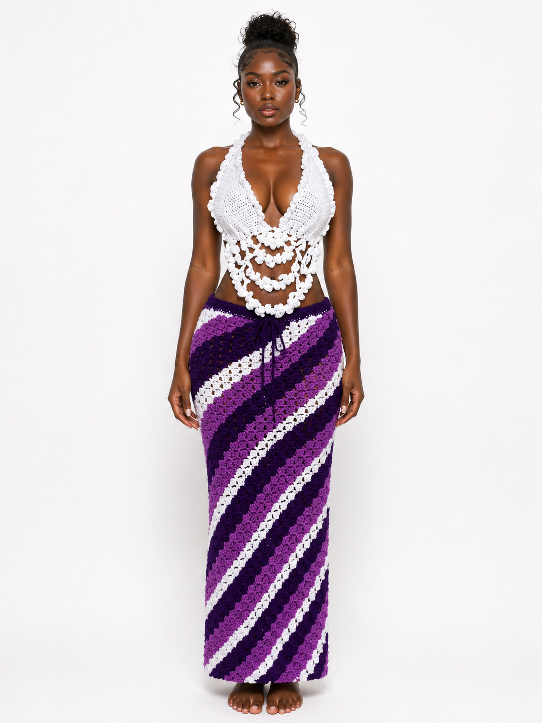 Popcorn crochet Halter Top